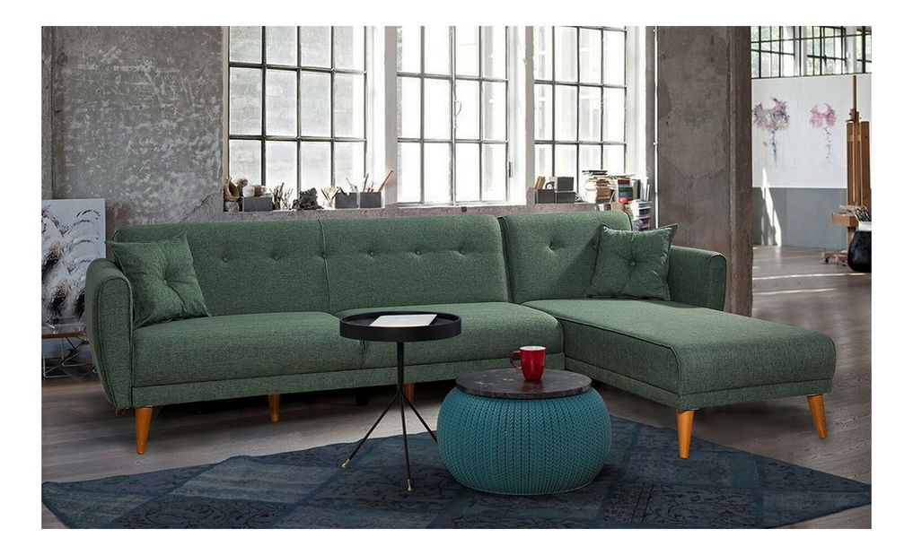 Rohová sedacia súprava Alhambra (P) (Zelená)