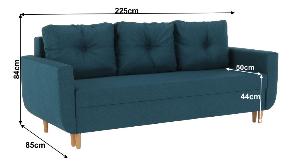 Rozkladacia pohovka Dollar (petrolejová)