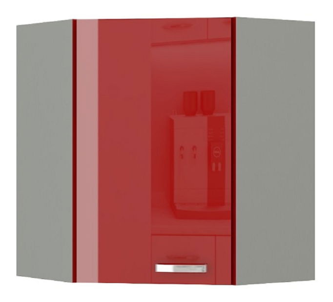 Dulap superior de bucătărie, de colț 60/60 N G-72 Pleitton (roșu lucios)