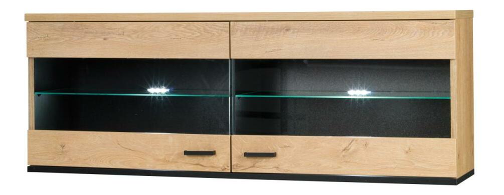 Fali vitrin Joyce J9 (lefkas tölgy + fekete) *kiárusítás