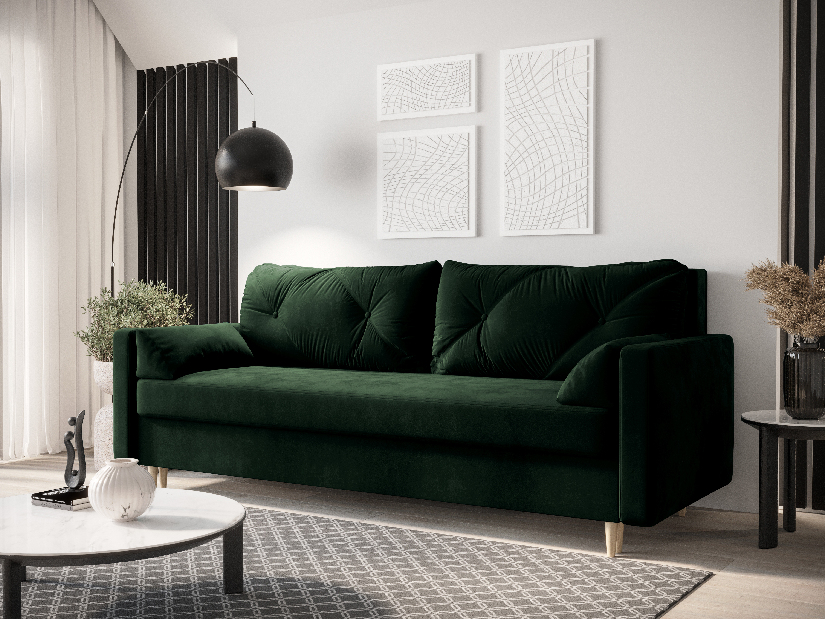 Kétszemélyes kanapé Aura (sötétzöld)