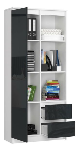 Regál Rehana (fehér + fényes grafit)