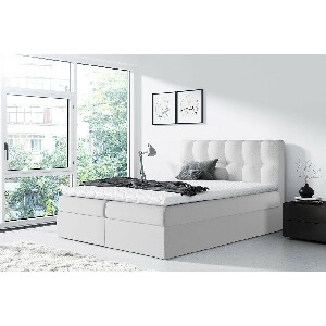 Bračni krevet Boxspring Maddox (160x200) (ekokoža Soft 017 (bijela))
