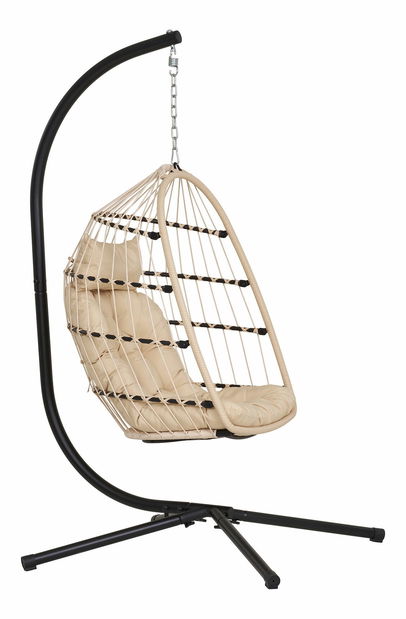 Scaun suspendat Psaveria (bej + gri + negru)