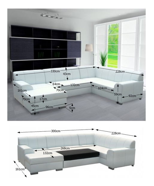 Rohová sedačka U Bazil U biela (L)