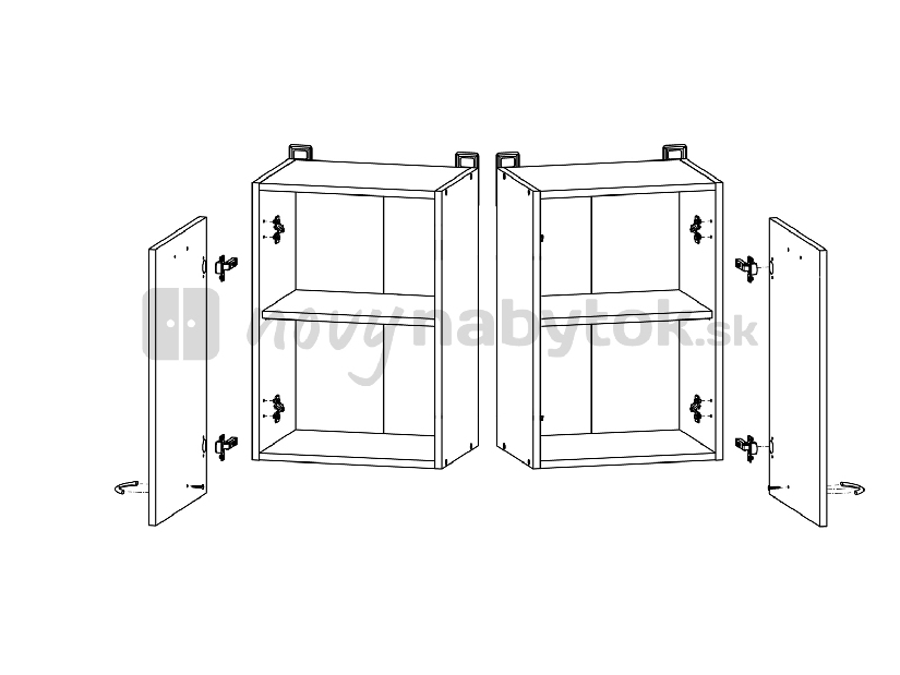 Dulap superior de bucătărie Junona line G1D/40/57/LP (alb lucios)