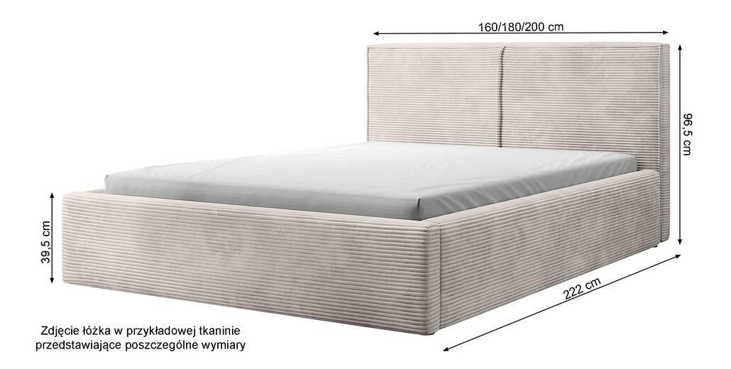 Bračni krevet 140 cm Fatime (s podnicom) (s prostorom za odlaganje) (tamnobež + crna)