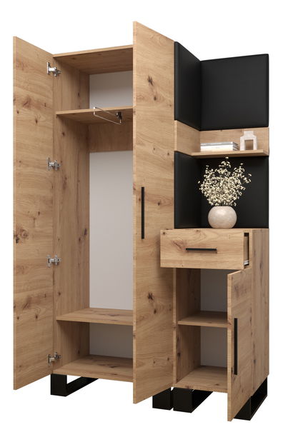 Set mobilier pentru hol Amanda 6 (Stejar artisan + verde)