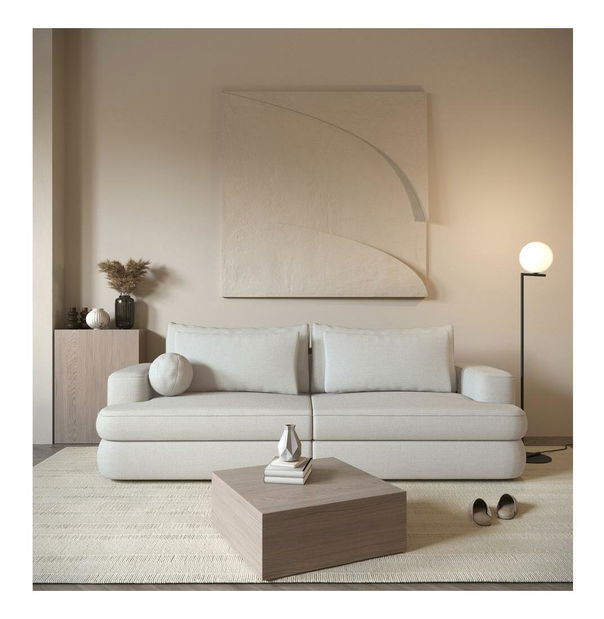 Pohovka trojsedačka Mello (krémová + čierna)