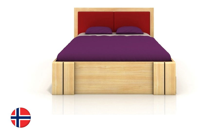 Manželská posteľ 200 cm Naturlig Manglerud High Drawers (borovica)