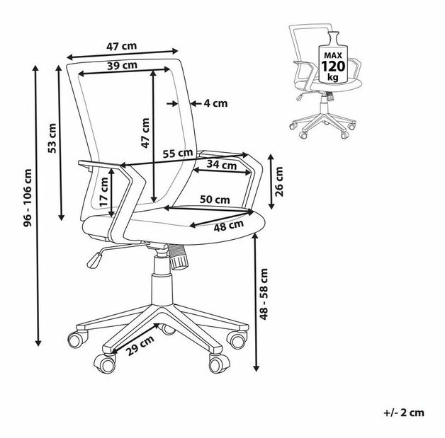 Kancelárska stolička Relive (čierna)