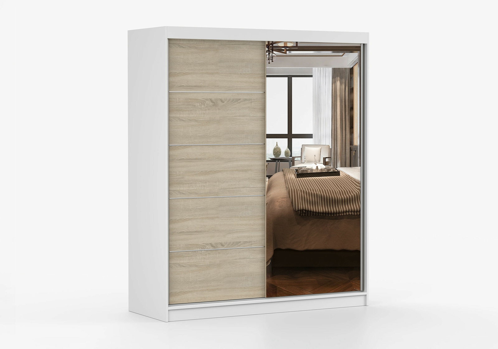 Ruhásszekrény Balor 05 (Fehér + Sonoma tölgy)