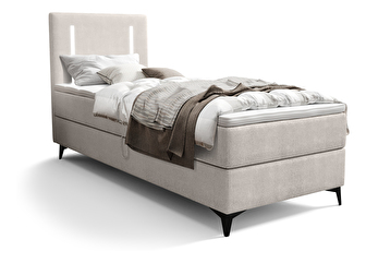 Egyszemélyes ágy 80 cm Ortega Bonell (világosszürke) (ágyráccsal, tárolóhellyel) (LED világítás)