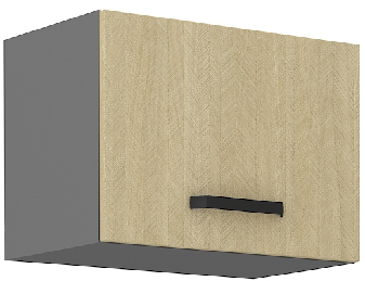 Dulap superior de bucătărie Scarmi 50 GU-36 1F (Antracit + Herringbone scandi)