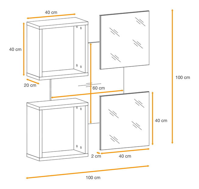 Predsoblje Enderly EY5 (hrast wotan + crna)