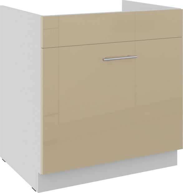 Dolná kuchynská skrinka pod drez Lavera 80 ZL 1S BB (korpus: biela + front: lesk cappucino)