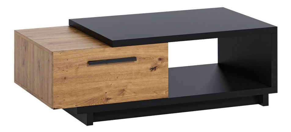 Măsuță cafea Marisol MS4 (stejar artisan + negru)
