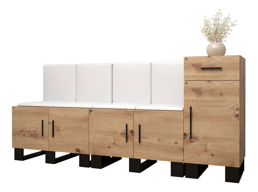 Set mobilier pentru hol Amanda 17 (Stejar artisan + Alb)