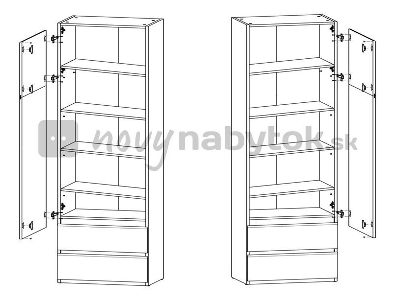 Polcos szekrény Adelaide REG1D2S