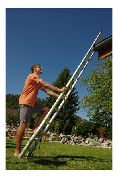 Teleskopický rebrík 3,8 m Handy (sivá + zelená)