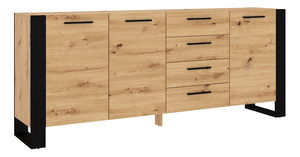 Komoda Nulakka K (dub artisan + matná čierna)