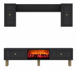 Obývacia stena s krbom Darino (antracit)