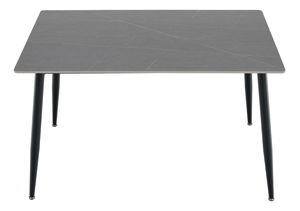 Masă sufragerie Fresia 1 (gri marmură + negru) (pentru 4 persoane)