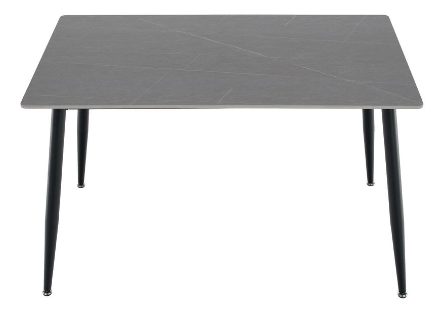 Masă sufragerie Fresia 1 (gri marmură + negru) (pentru 4 persoane)