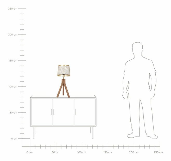 Stolná lampa Belarmino (tmavé drevo)