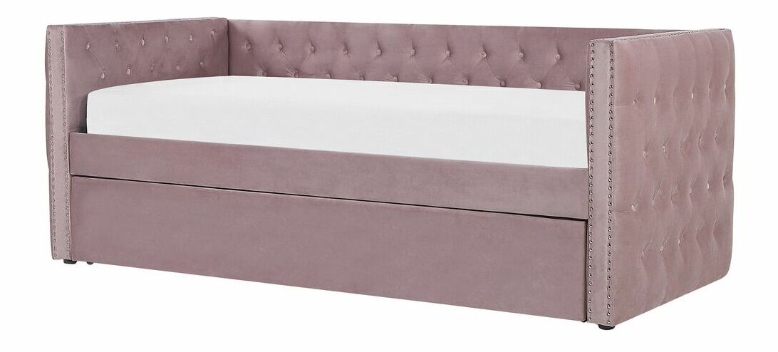 Pat extensibil 90 cm GENSA (roz) (cu somieră)