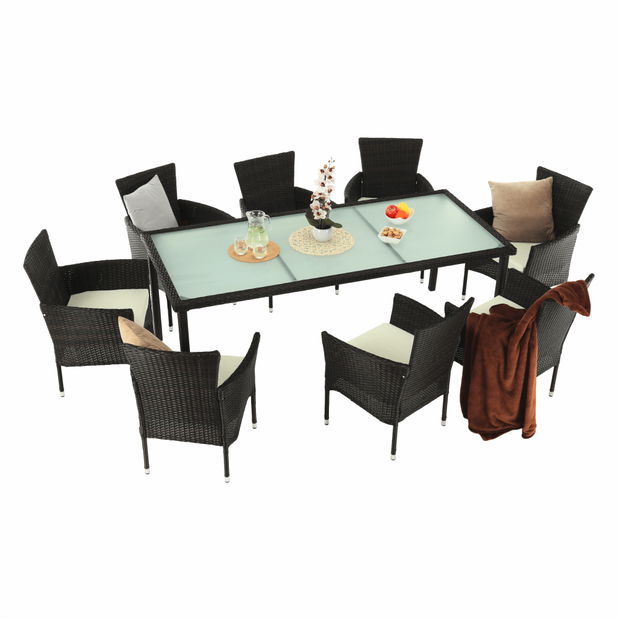 Záhradný set 9-dielny Menaro (hnedá + béžová)