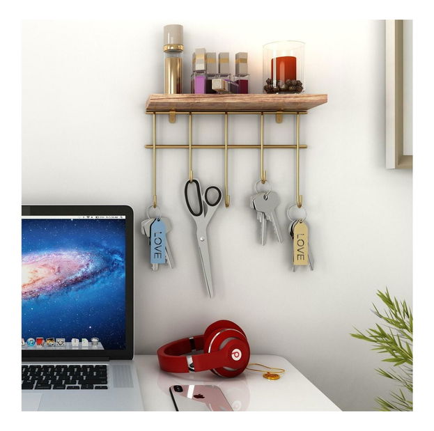 Polica Tokunu 1 (zlatna + smeđa)