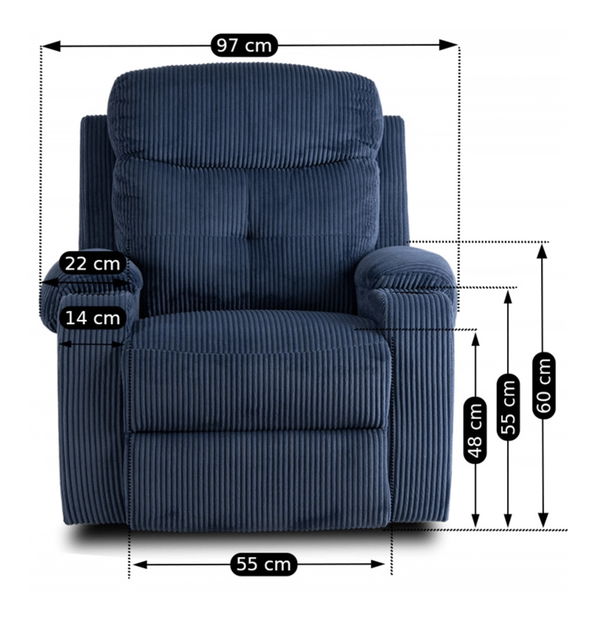 Polohovacie kreslo Trigesimo (námornícka modrá) 