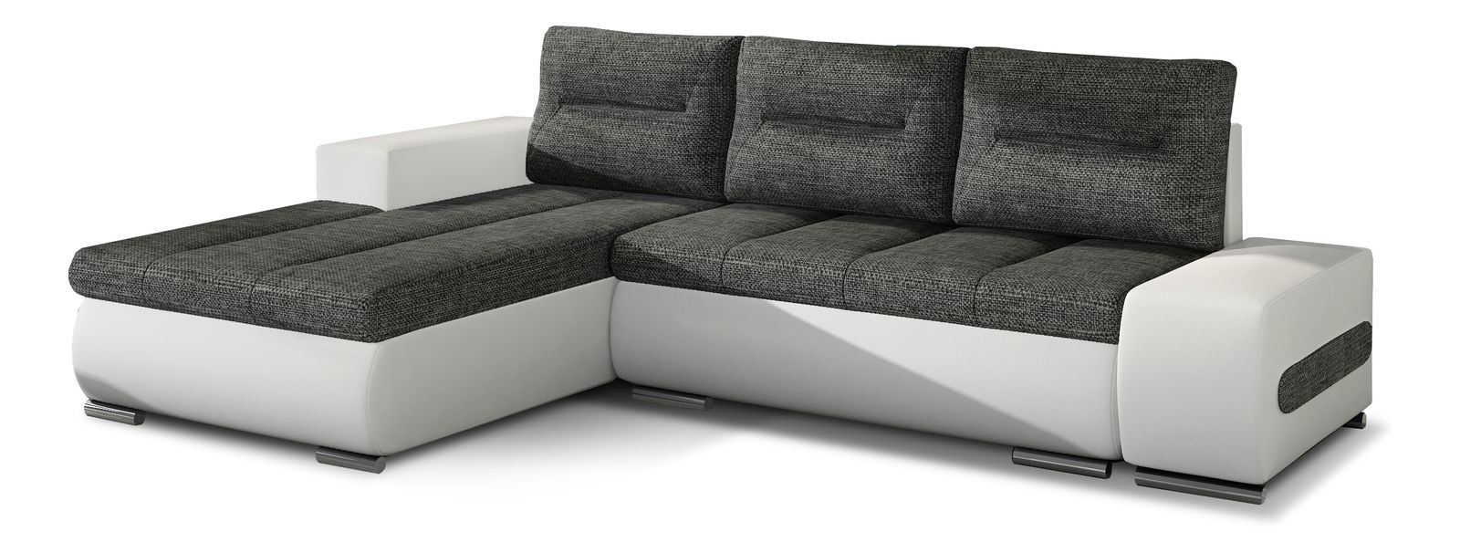 Rohová sedačka Ottaro (biela + sivá) (L)