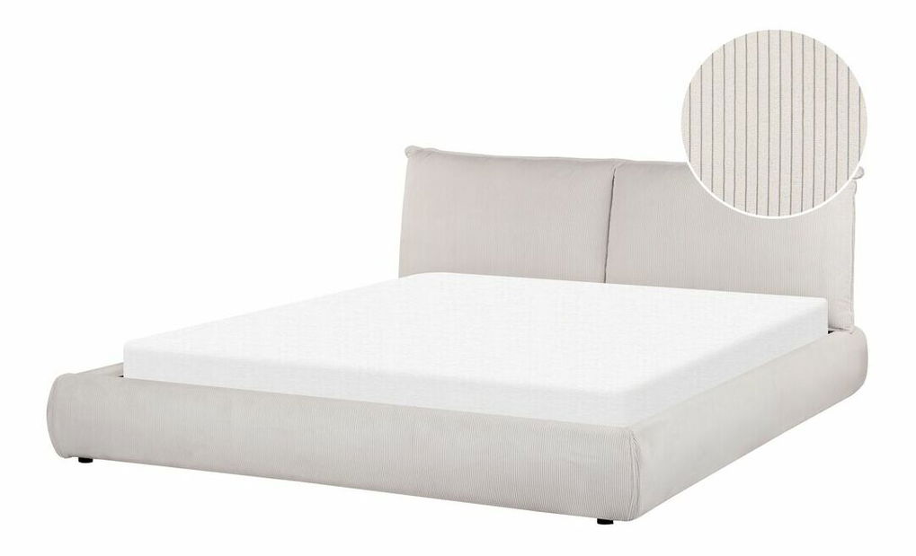 Pat matrimonial cu apă 180 cm Vetiver (bej) (cu somieră și saltea)