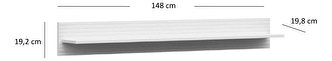 Poliță 150 cm Alethia (alb)