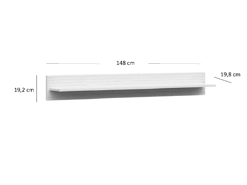 Poliță 150 cm Alethia (alb)