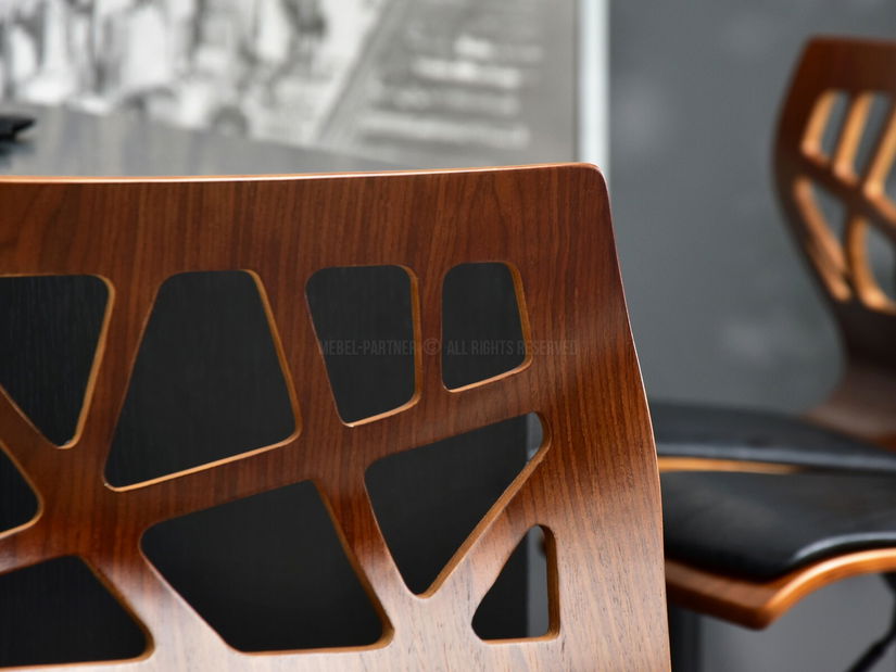 Stolica Hokei (tamni orah + crna)