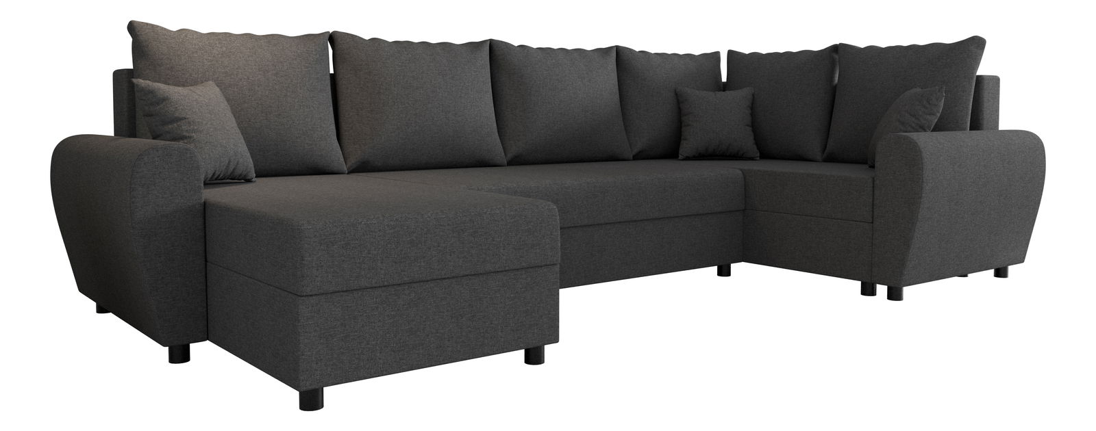 U alakú sarokkanapé Fleur Long (sötétszürke) (J)