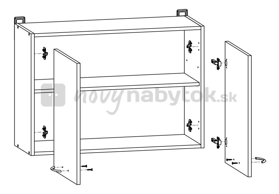 Felső konyhaszekrény Julian G2D/80/57 (Sonoma tölgy)