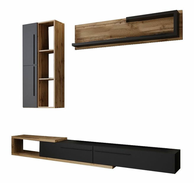 Mobilier living MALVADOS (stejar tacho + antracit)