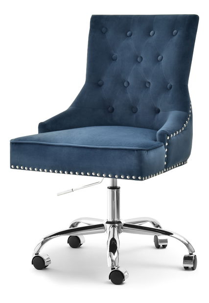 Stolička Sonia (sivomodrá + chrómová)