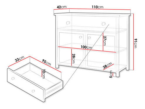 Komoda Kokos KS-5 (biela + dub nash)