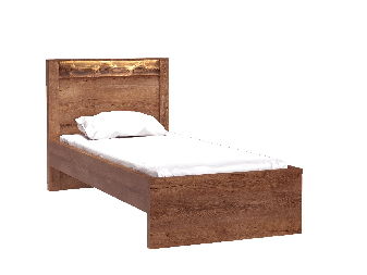 Jednostruki krevet 90 cm Indie 20 (s LED rasvjetom) (s podnicom) (jasen svijetli)