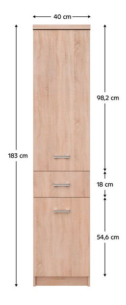 Dulap cu rafturi Topta Typ 31 2D1S (Stejar sonoma)