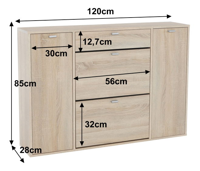 Pantofar (comodă pentru pantofi) Azaa (Stejar sonoma) *vânzare stoc