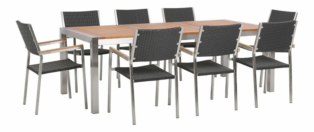 Záhradná zostava Giggles (svetlé drevo + čierna)