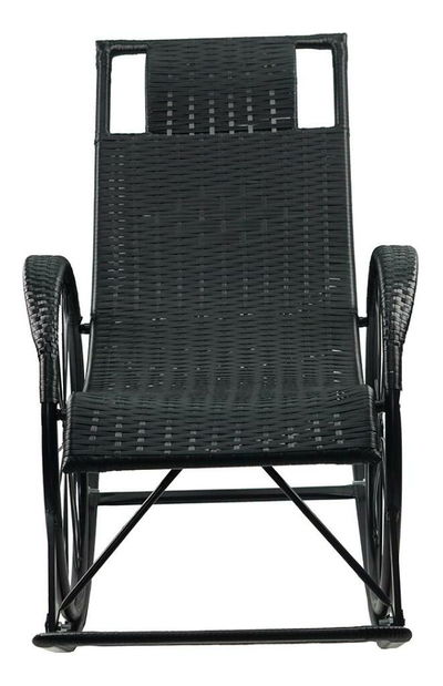 Fotoliu balansoar Rokefeler (ratan + negru)