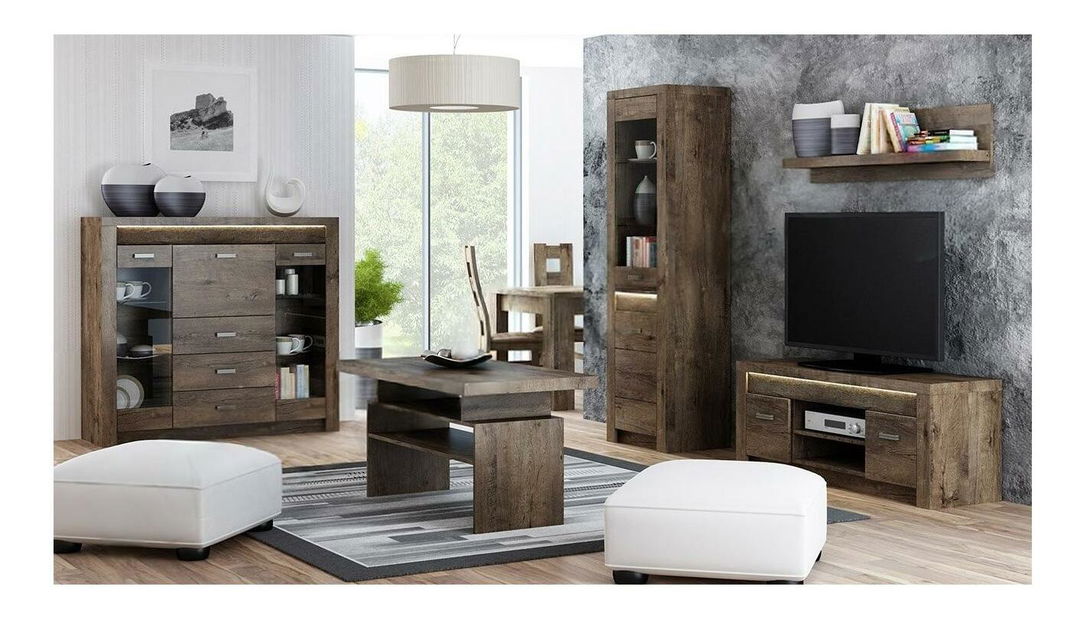 Comodă combinată Nadenas N7 (Alb craft) (fără iluminat)