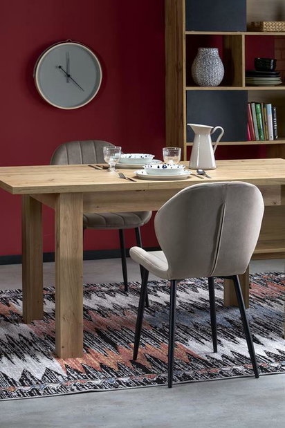 Étkezőasztal Baghira (artisan tölgy + fekete) (4 és 6 fő számára)